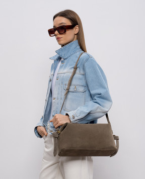YUZEFI Khaki suede bag BRIOCHE BRIOCHEPOUCH