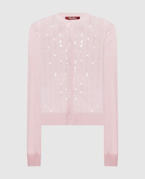 Max Mara LIBBRA pink cardigan made of silk and wool MSTLIBBRA