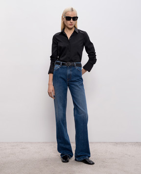 Thierry Mugler Blue jeans with logo patch 26P6PA0536211