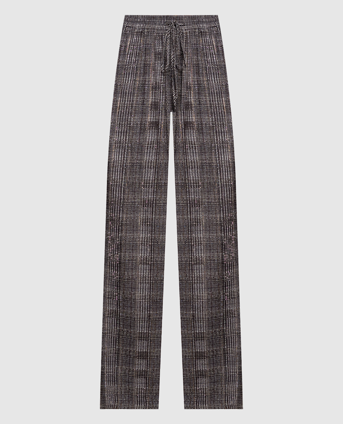 Checkered pants with crystals