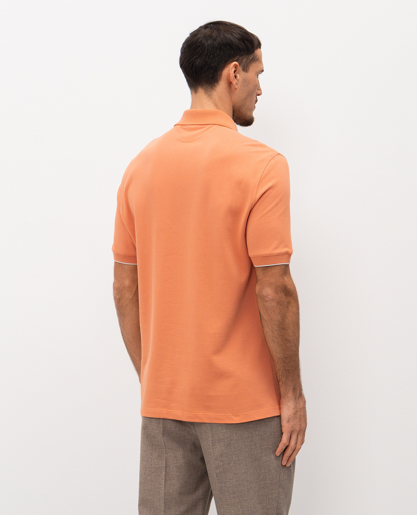 Orange polo shirt with logo print Brunello Cucinelli 4