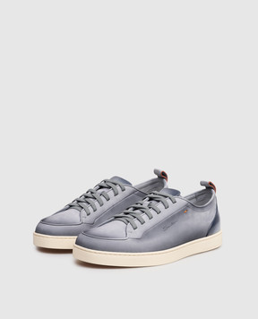 Santoni Blue nubuck sneakers with gradient effect MBNO22184TIRTFEH