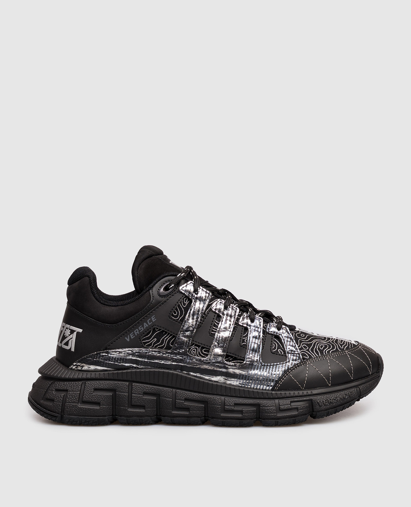 Trigreca black combination sneakers Versace