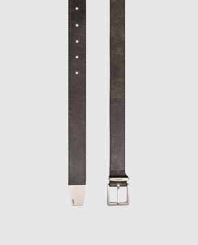 Juun.j Black leather belt with a worn effect JC618ZP065