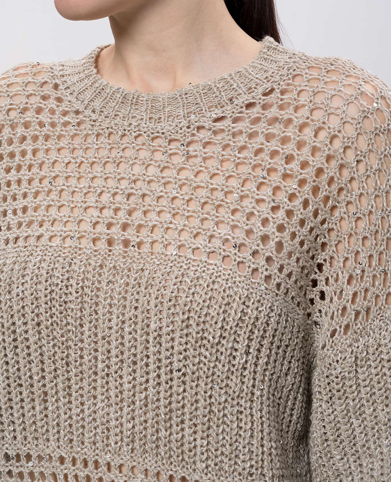 Beige linen sweater Peserico 5