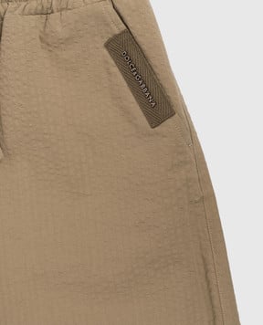 Dolce&Gabbana Children's brown shorts with logo L44Q12FR521812+