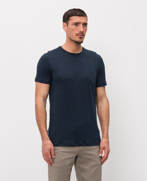 MooRER MIKE blue linen t-shirt MIKELI1