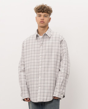 Off-White Gray checked shirt jacket 44MES01FF26F001