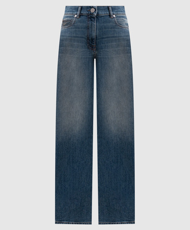 Blue jeans with a worn effect