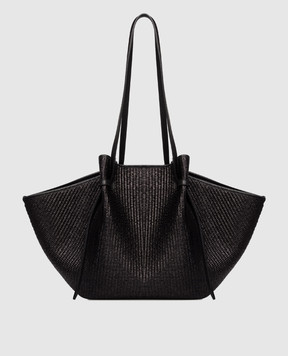 YUZEFI Mochi black raffia tote bag LARGEMOCHI