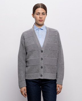 Peserico Gray cardigan with wool A99850F05E9283