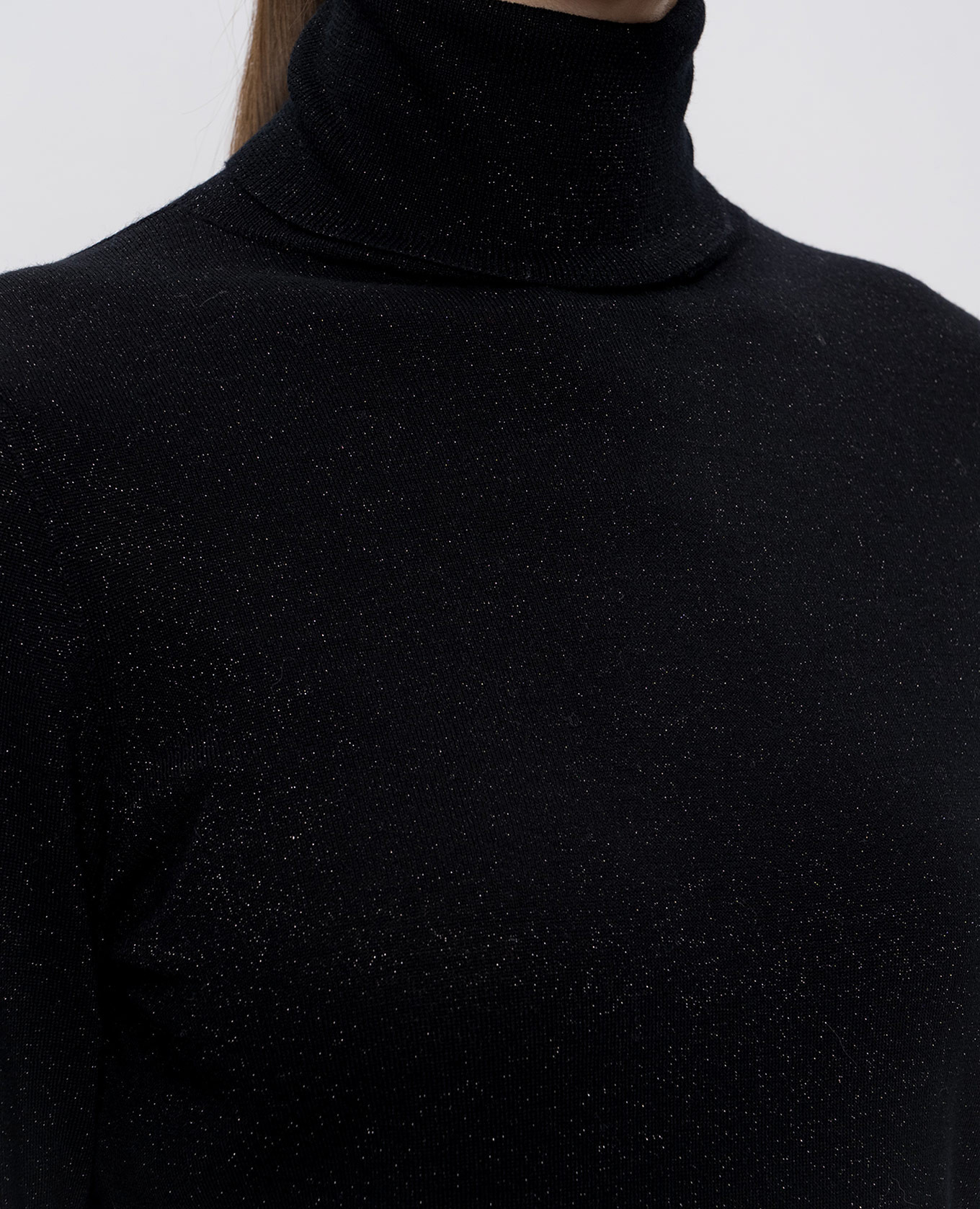 

Black merino wool turtleneck with lurex Allude