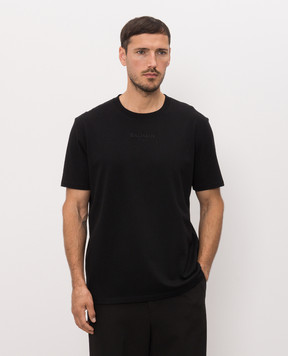 Balmain Black T-shirt with logo GH0EG000BD10