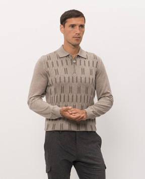 Stefano Ricci Beige cashmere and silk polo shirt K808111P30F26376