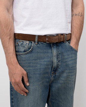 Doucal's Brown suede belt DC0001SIGMUF009