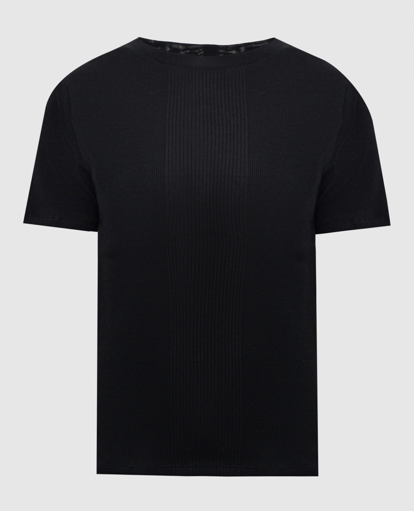AVALYN black ribbed T-shirt