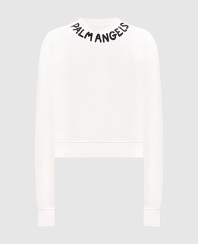 Palm Angels White sweatshirt with contrasting logo PWBA016S26FLE002