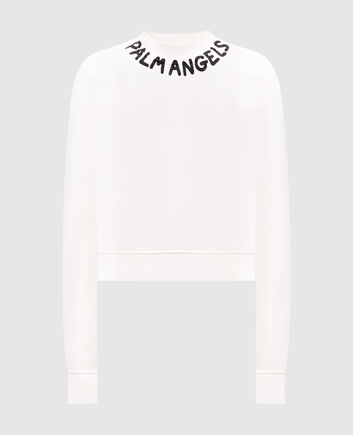 White sweatshirt with contrasting logo