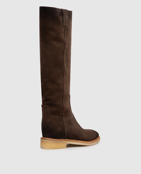 Santoni Brown suede boots with logo WSHP71816PARNHSY