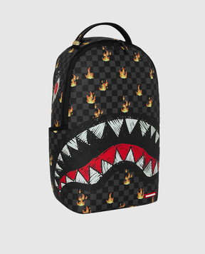 Sprayground Children's black backpack SUPER HOT FIRE SHARKS IN PARIS 910B8730NSZ