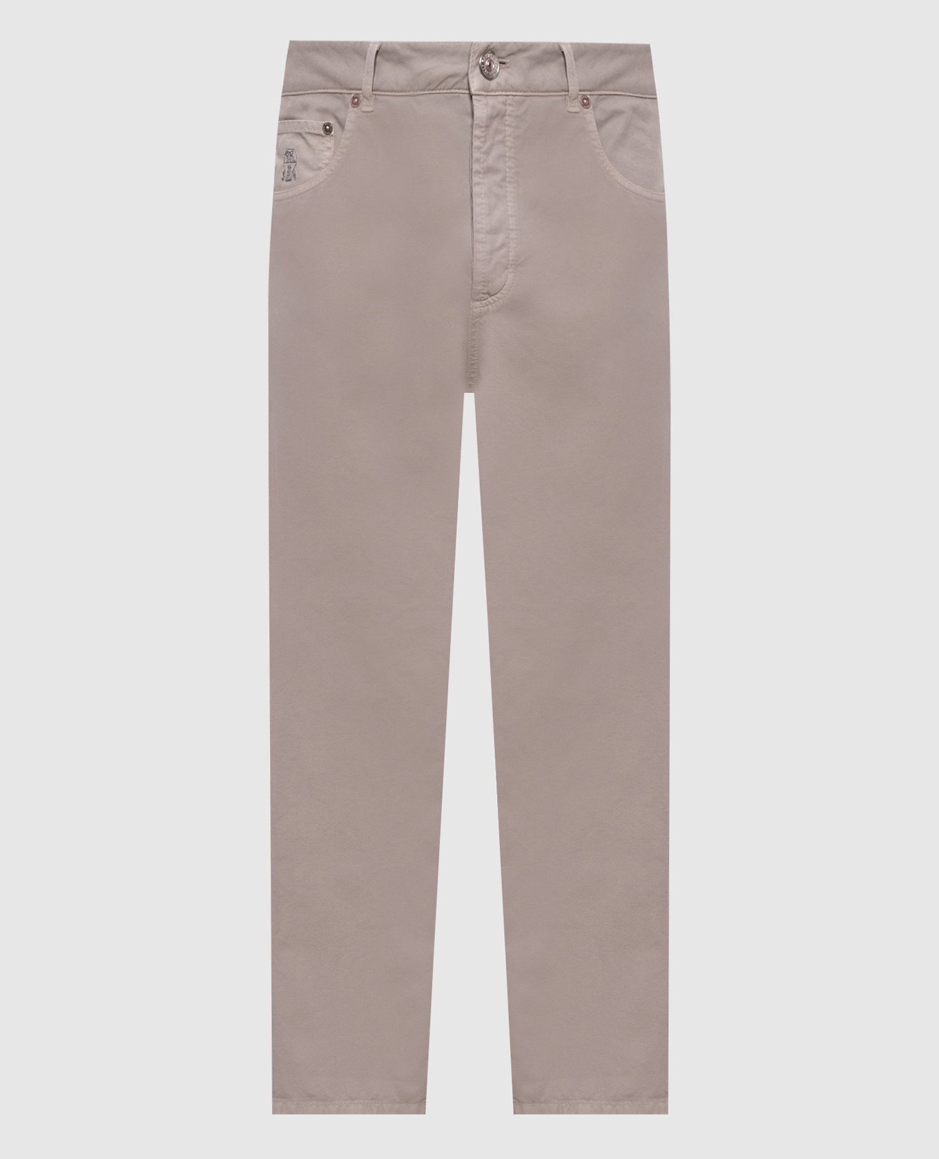 Grey pants with logo patch