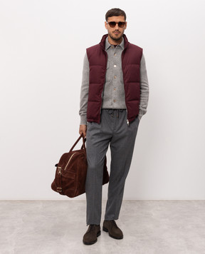 Brunello Cucinelli Burgundy T-shirt with a print M0B138519