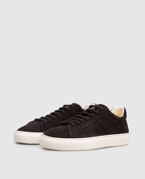 Doucal's Brown suede sneakers with logo DD8901JESSUF229