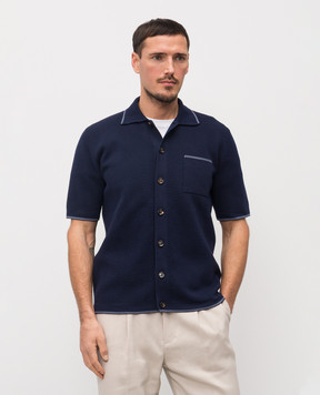 MooRER KENITH blue short sleeve cardigan KENITHZR