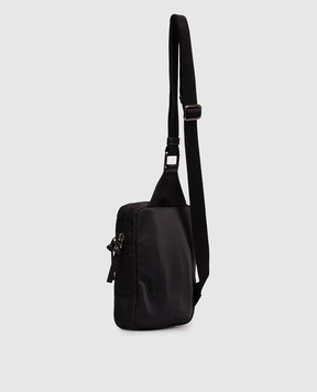 Dolce&Gabbana Children's black bag with textured monogram EM0142A0567