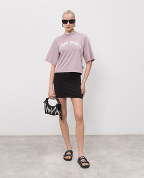 Palm Angels Purple T-shirt with logo print PWAA079S26JER004