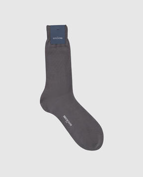 Bresciani Gray socks with silk MC062UN0006BR