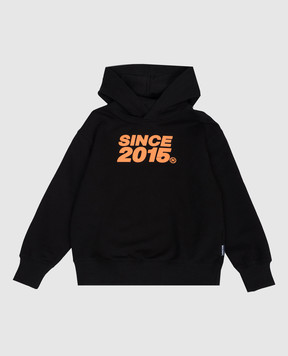 Palm Angels Children's black hoodie with print Since 2015 PBBB012S26FLE008