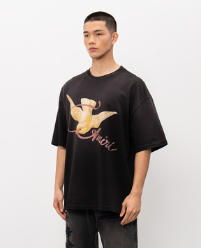 AMIRI Black t-shirt with logo print AMTOJR1131