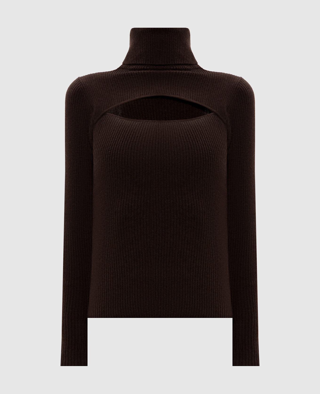 

Brown ribbed wool and cashmere turtleneck Allude