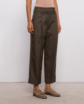 Brunello Cucinelli Green wool pants MB199P9357