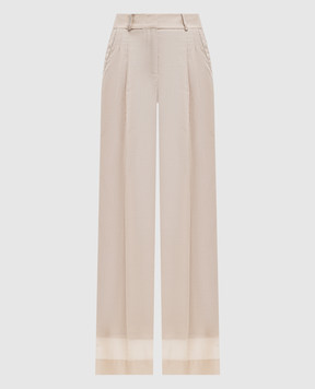 Peserico Beige pants with a monil chain E04452D08867