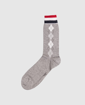 Thom Browne Gray socks with a pattern MAS216AY3012