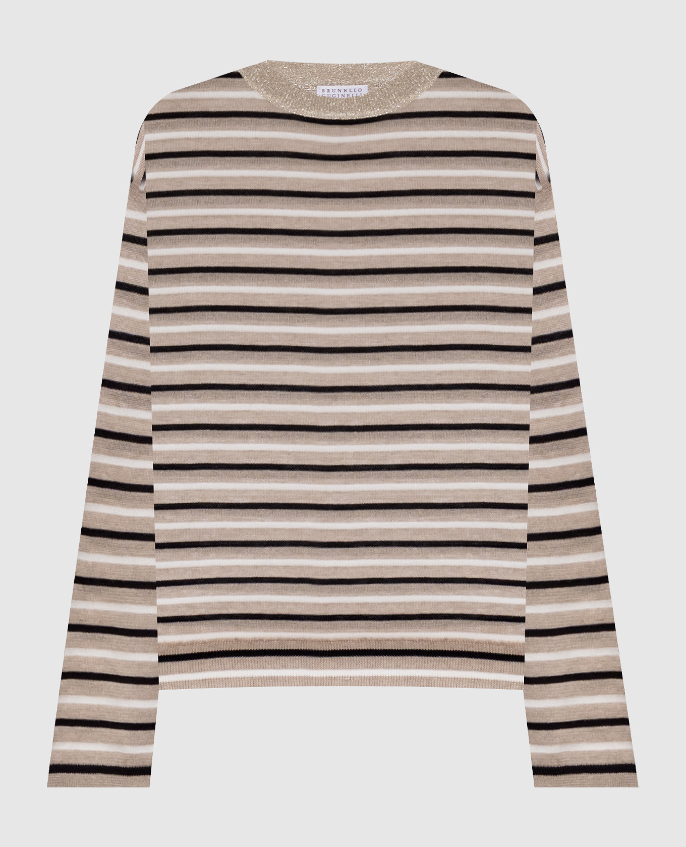 

Beige striped linen jumper Brunello Cucinelli