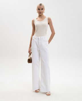 Fabiana Filippi Ivory T-shirt with chain JED266F602L896