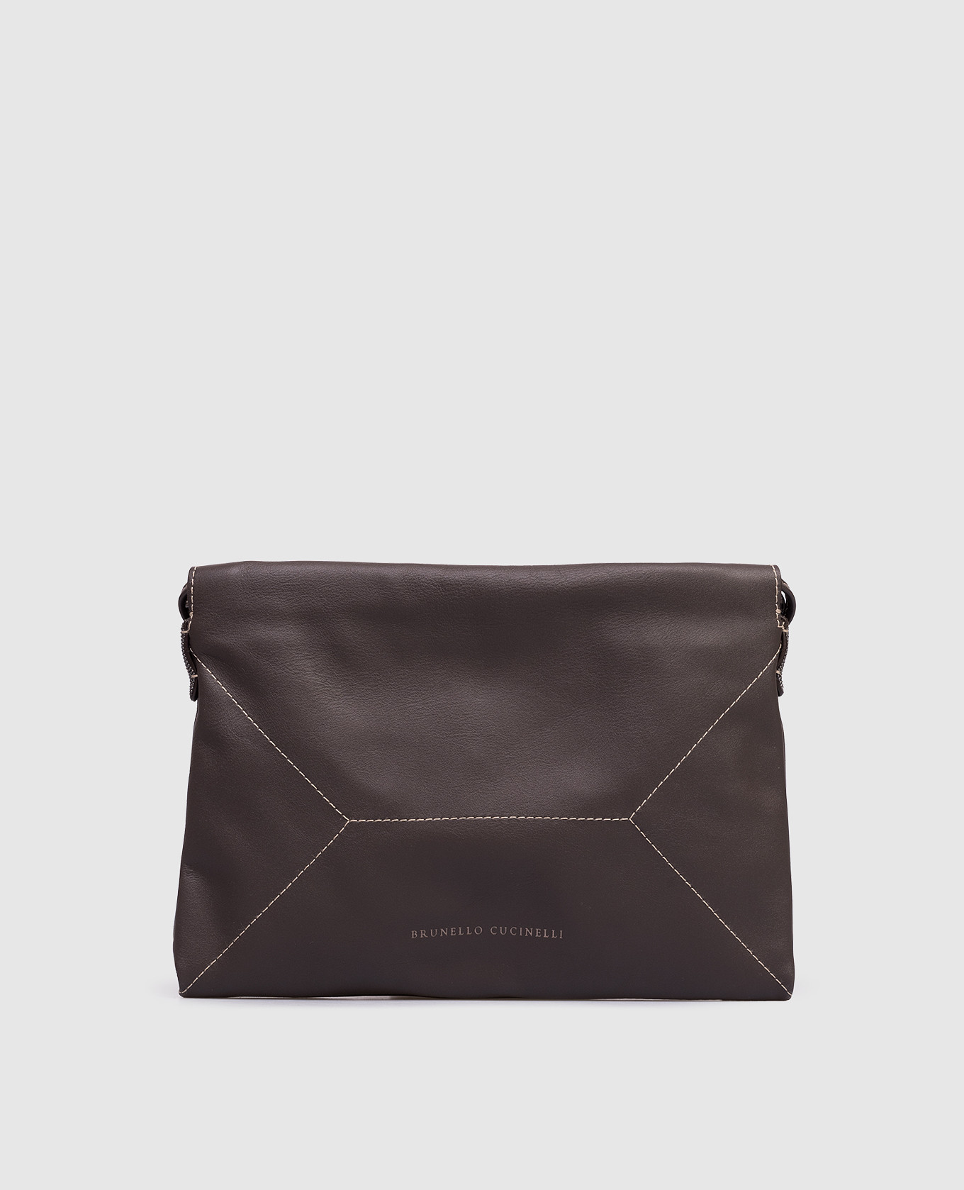 

Brown leather pouch bag with monil chain Brunello Cucinelli