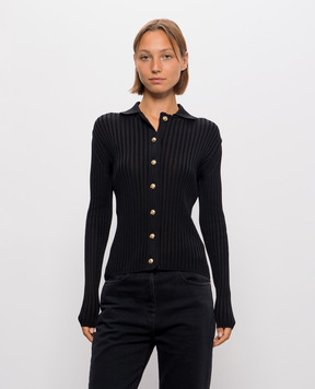 Balmain Black ribbed cardigan SH0000000014