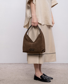 Gianni Notaro Brown suede hobo bag SUEDE 867SUEDE