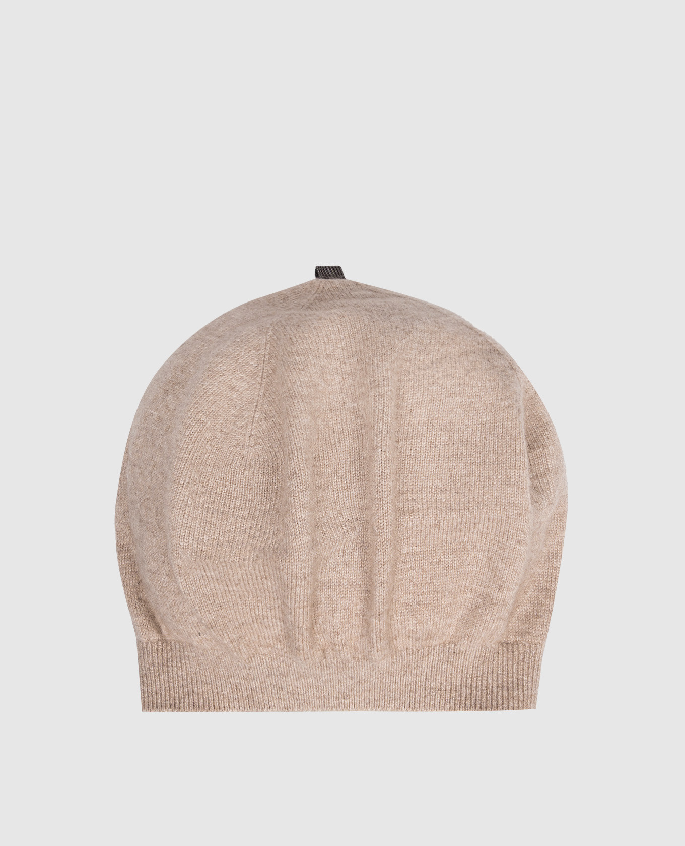 

Beige cashmere hat with monil chain Brunello Cucinelli