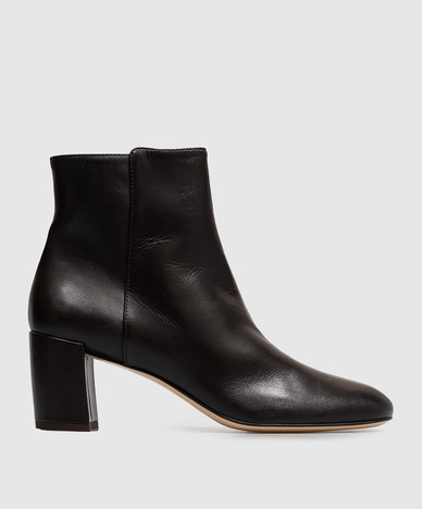 Lynn dunkelbraune Leder-Ankle-Boots