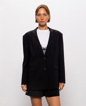 Twinset Black jacket with embroidery 262AQ2011
