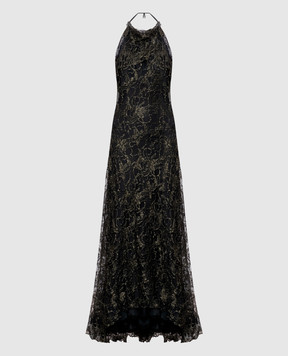 Marc Le Bihan Khaki lace dress with open back 21230