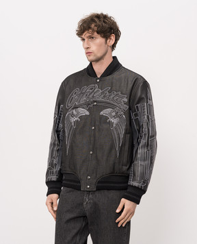 Off-White Skyline dark grey combo bomber jacket 44MJA122Z26L002