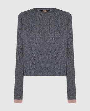 Twinset Gray jumper with layering effect 262AP3251
