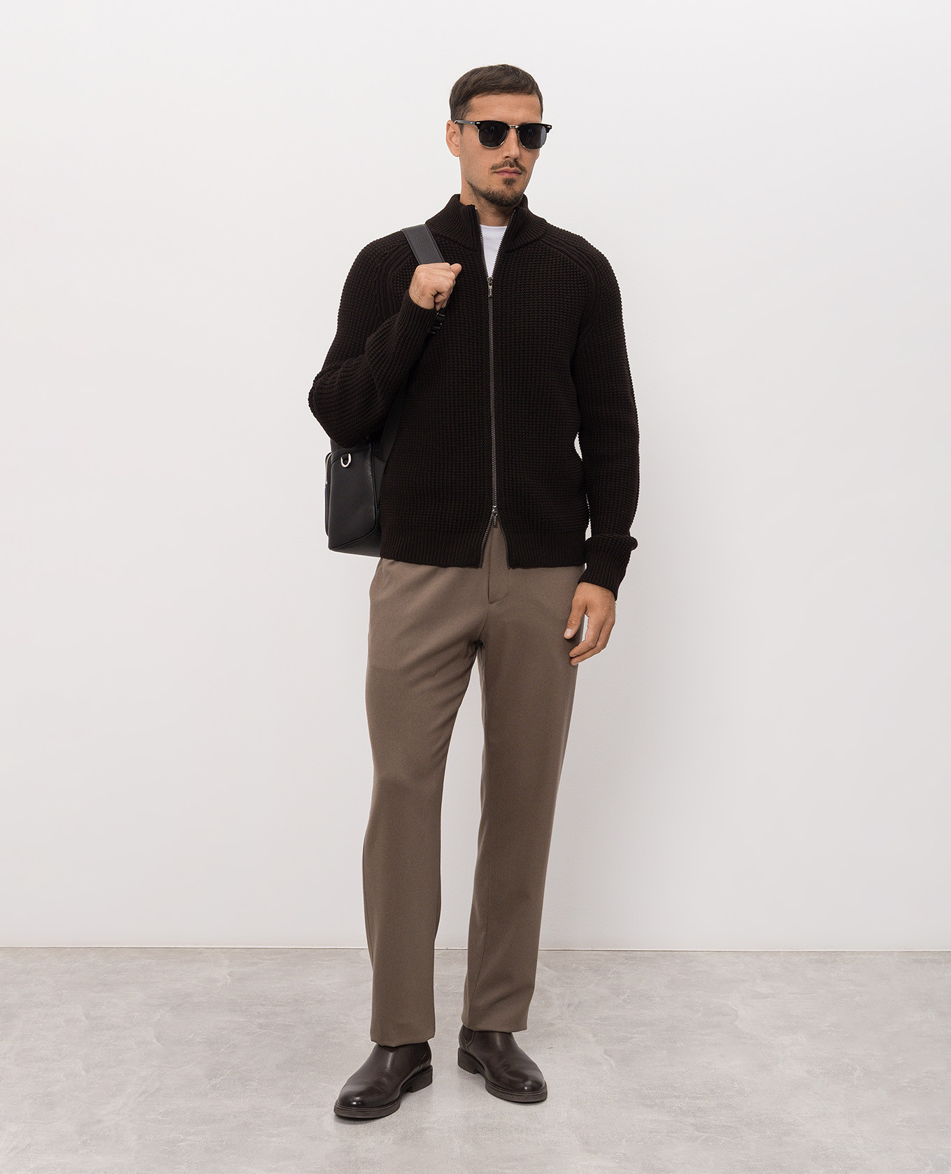 Brown wool cardigan Peserico 2
