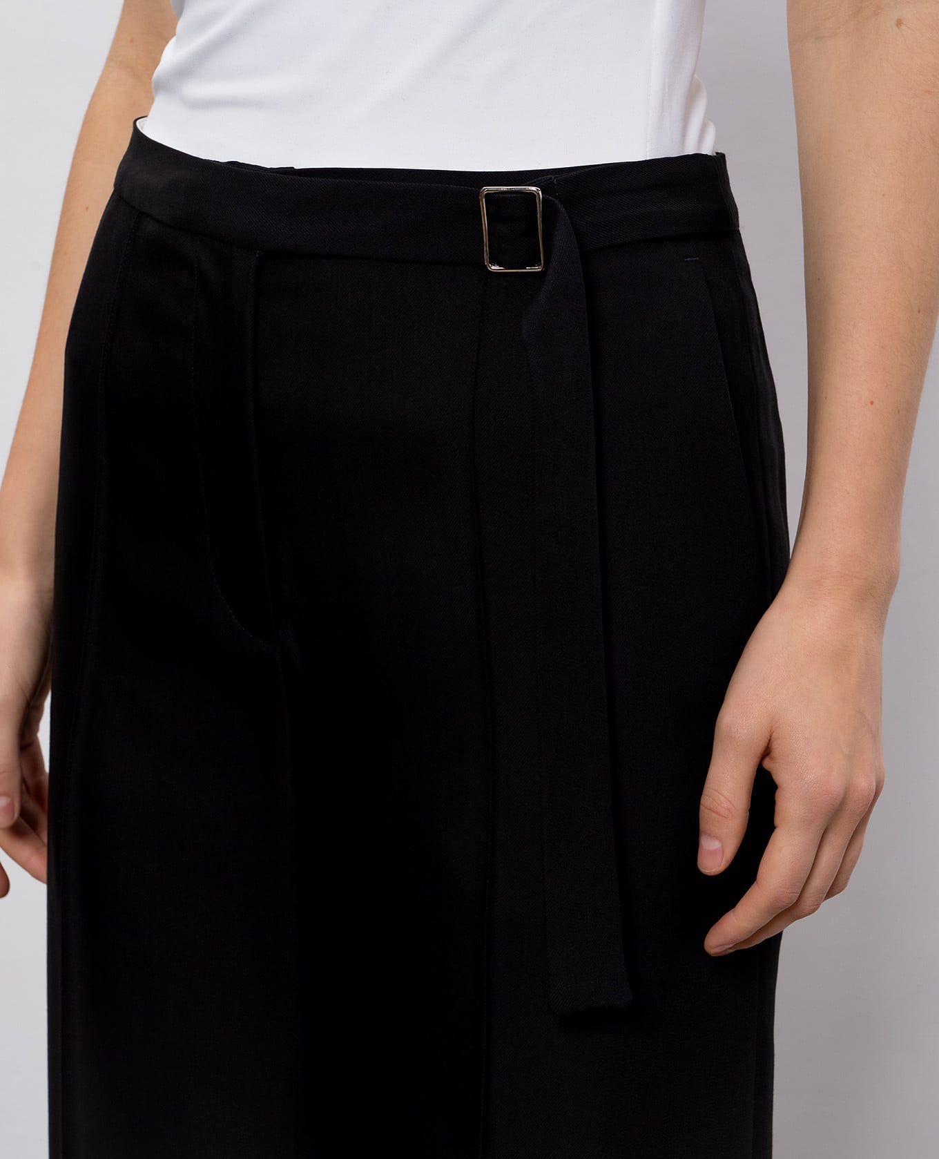 PRATT black flared pants with wool Loulou de Saison 5